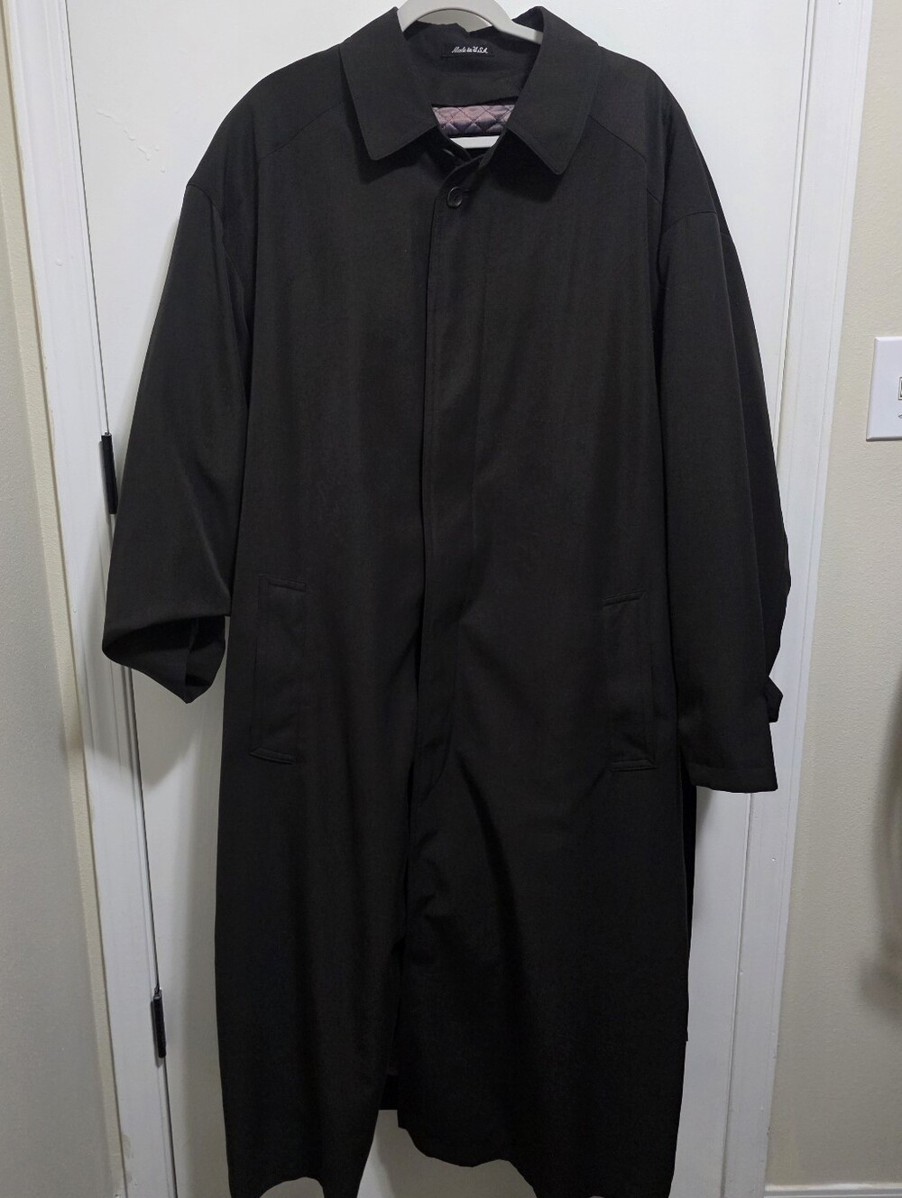 Vintage Sanyo Carol Corey Wool Trench Coat Black Size 42R